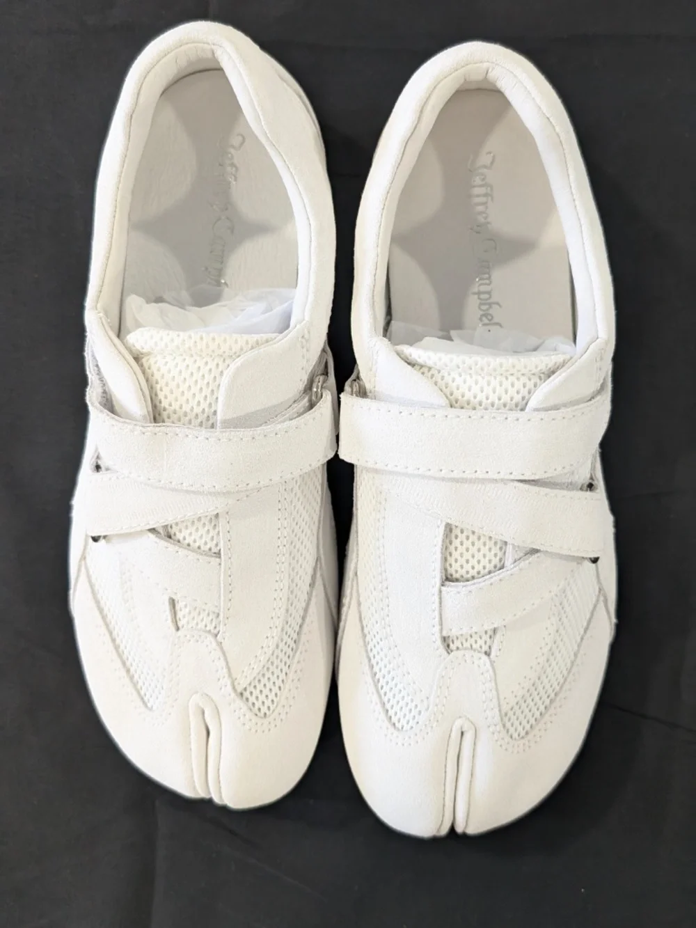 Jeffrey Campbell Cantor Split Toe Sneakers White Suede Mesh Tabi Size 8.5 NWT - Picture 6 of 11